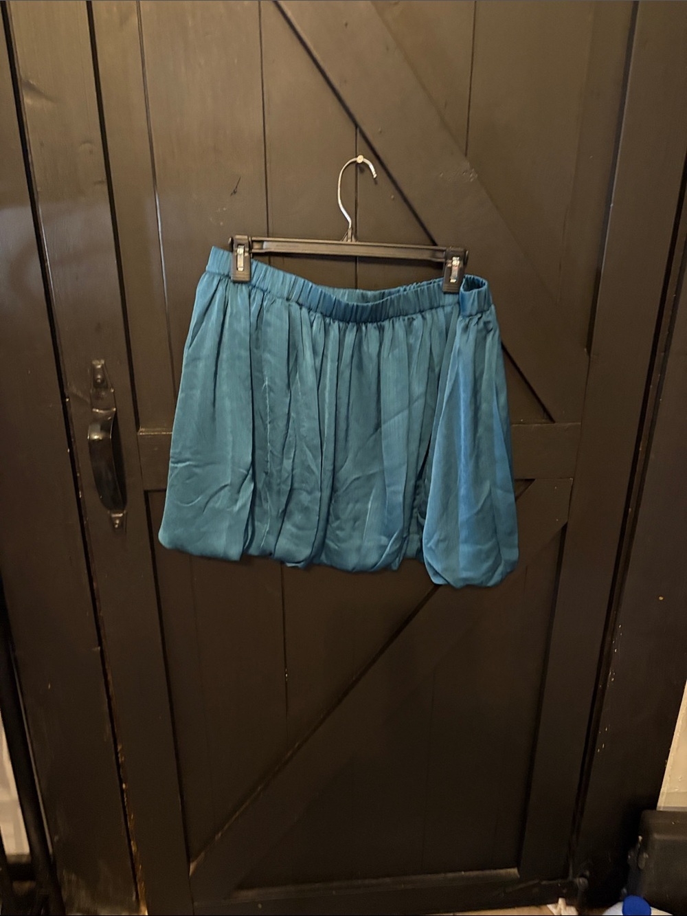 Elastic-Waist Teal Circle Skirt